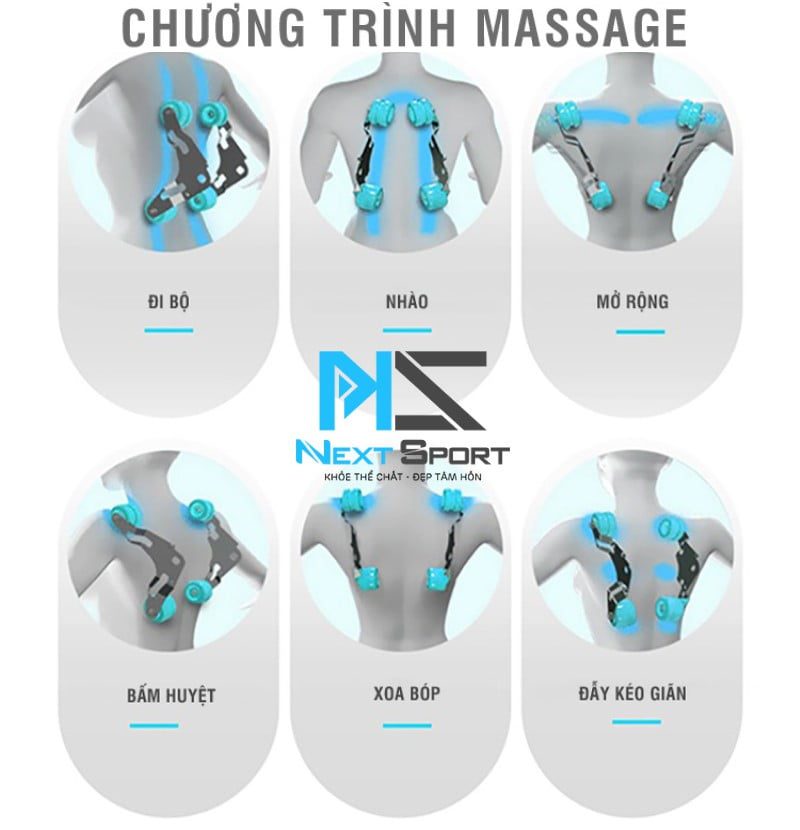 Ghế massage NextSport NSC-2600 có  6 chương trình tự động và 7 chương trình thủ công