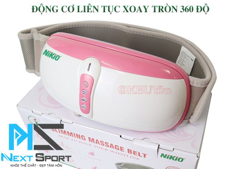 Máy massage bụng Nikio NK-169 có động cơ xoay tròn liên tục 360 độ kết hợp với rung lắc
